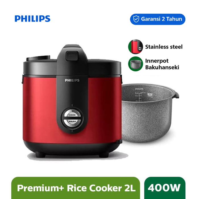 PHILIPS Rice Cooker 2 L - HD3138/32 Merah